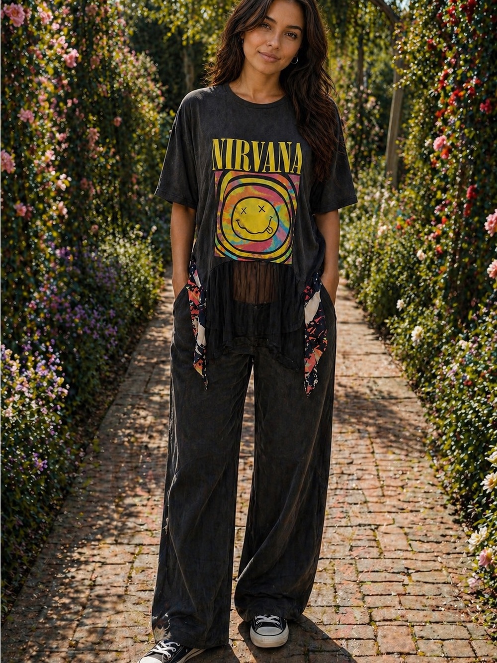 Nirvana Graphic Black upcycled tshirt